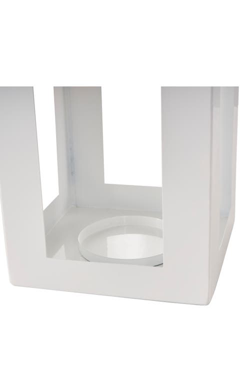 Ginger Birch Studio White Metal Candle Lantern In White