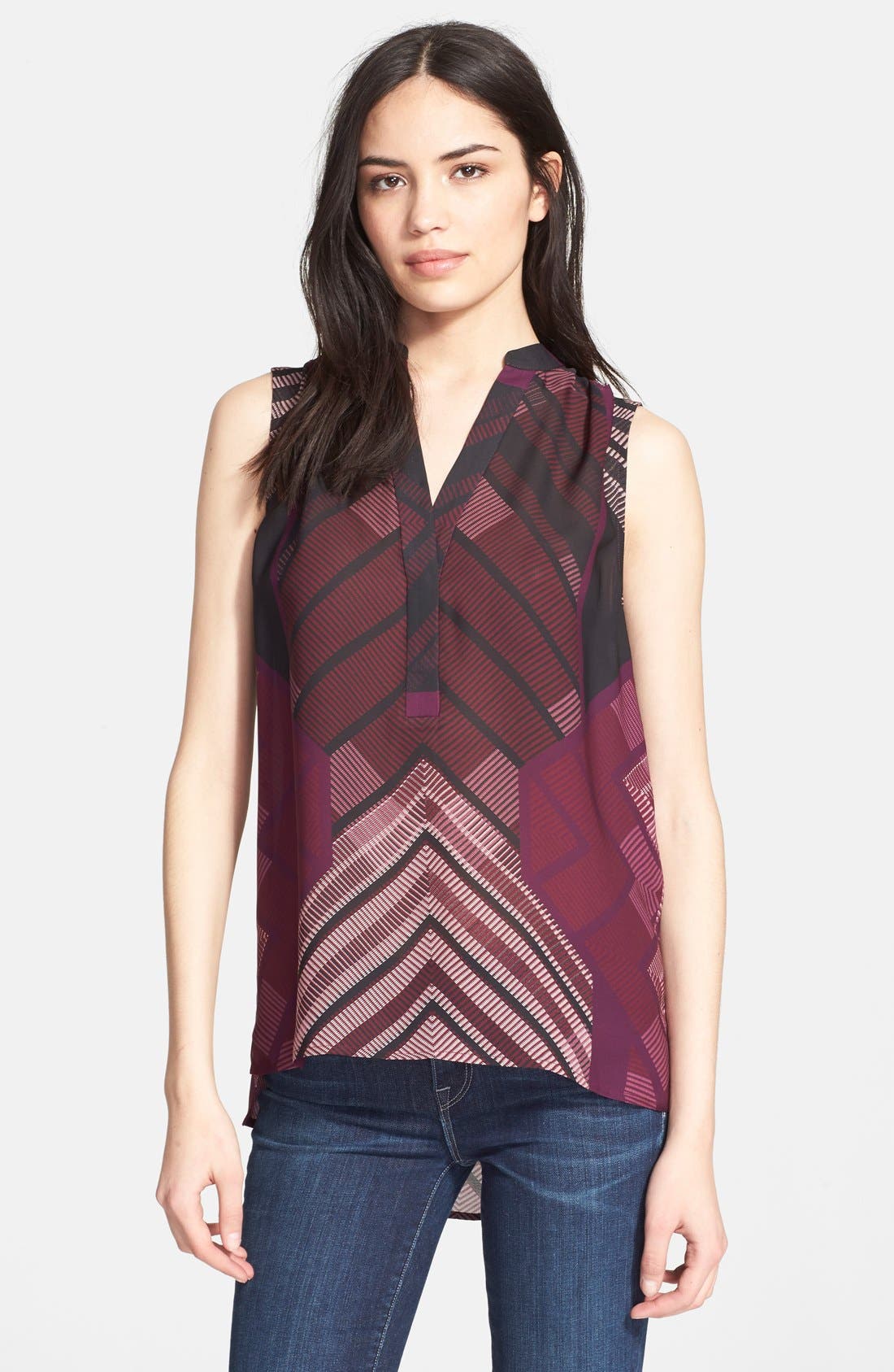 Vince Sleeveless Print Top Nordstrom