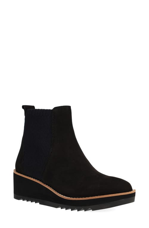 Eileen Fisher Lilou Wedge Chelsea Boot in Black/Black Suede