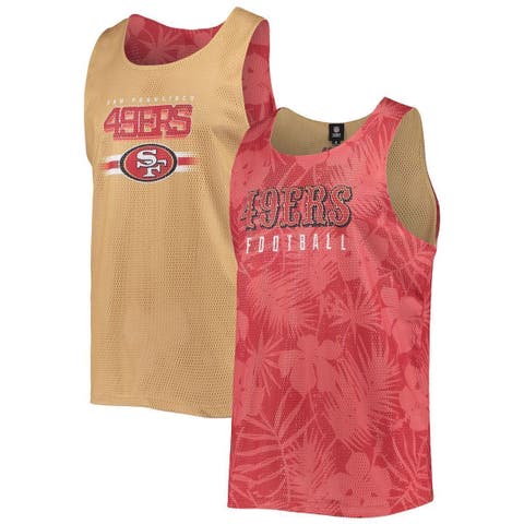 San Francisco 49ers Womens Wordmark Team Stripe Sleeveless Top FOCO