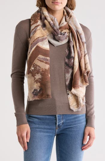 Vince Camuto Agate Wrap Scarf In Brown