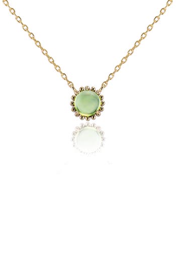 House Of Frosted Stone Floral Necklace In Green
