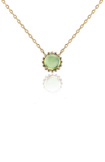 House Of Frosted Stone Floral Necklace In Gold/peridot
