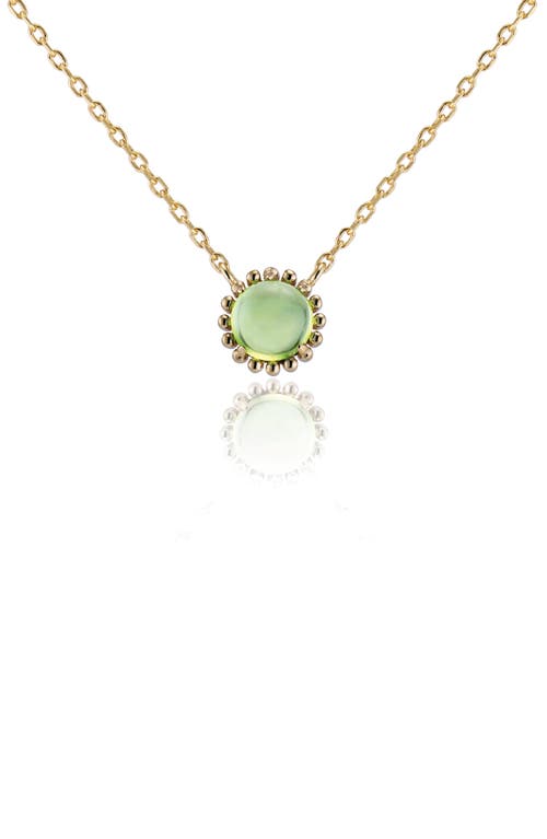 Shop House Of Frosted Stone Floral Necklace In Gold/peridot