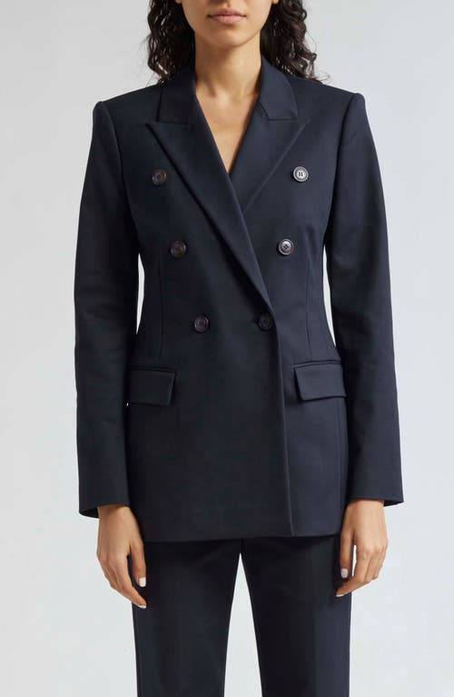 Emporio Armani Cotton Couture Double Breasted Blazer Solid Blue Navy at Nordstrom, Us