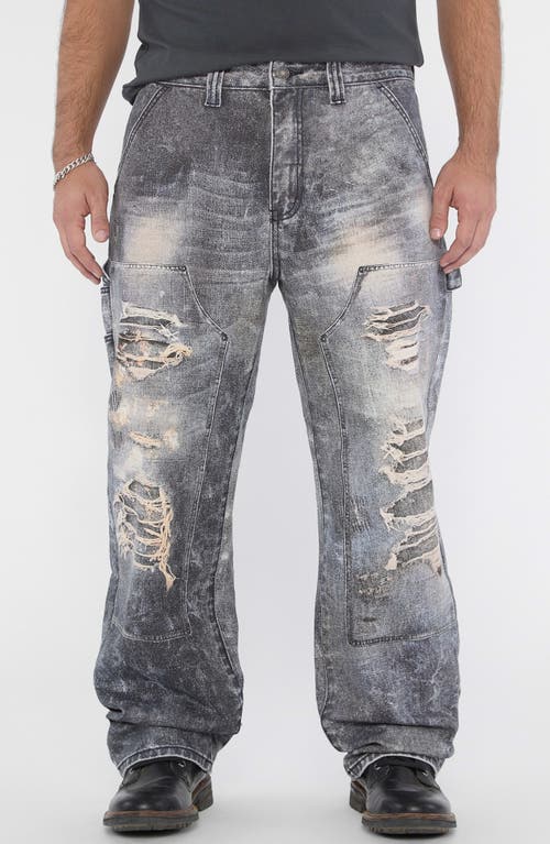 Guess Originals Mending Ripped Wide Leg Jeans In Blue