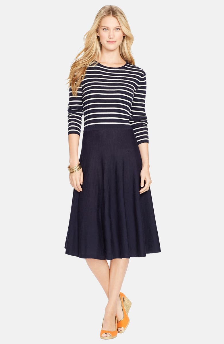 Lauren Ralph Lauren Stripe Bodice Sweater Dress | Nordstrom