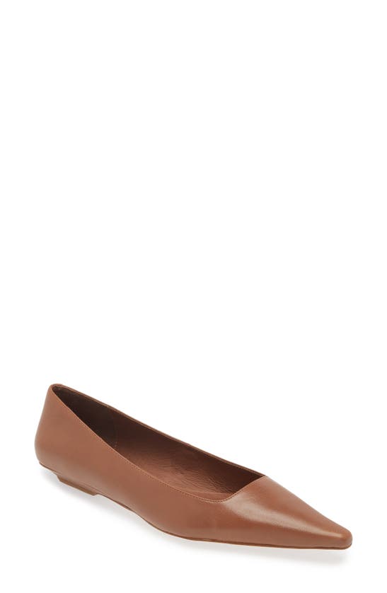 Shop Jeffrey Campbell Pistil Pointed Toe Flat In Taupe