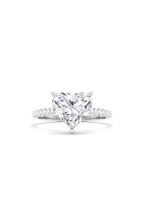 Shop Hautecarat Heart Cut & Pavé Lab Created Diamond 18k Gold Ring In 18k White Gold