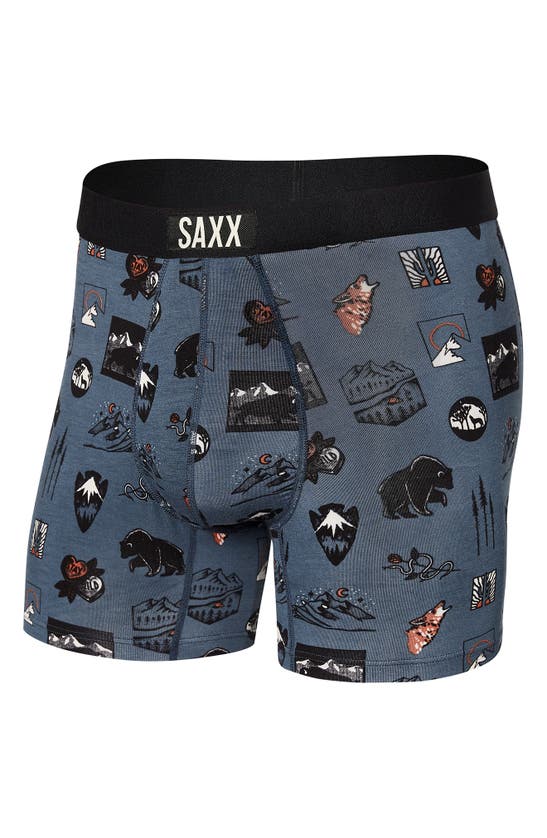 Saxx Vibe Super Soft Slim Fit Boxer Briefs In Wild Spirit- Twilight