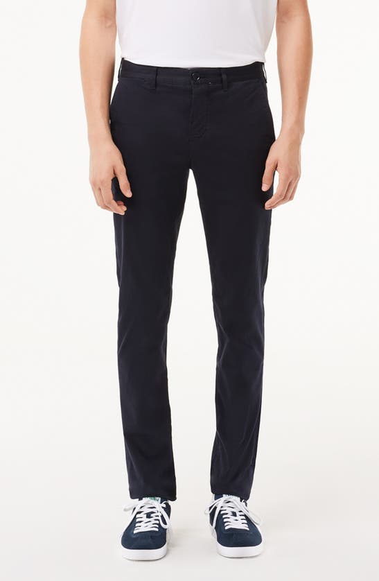 Shop Lacoste Slim Fit Stretch Cotton Chinos In Hde Abysm