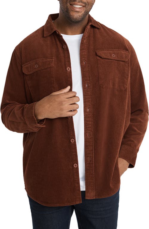 Johnny Bigg Stan Corduroy Overshirt in Rust at Nordstrom, Size 1X-Large