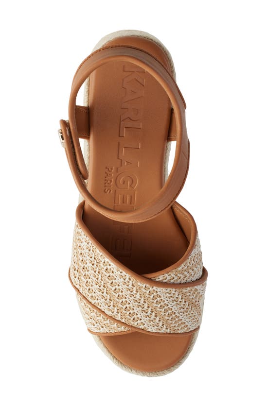 Karl Lagerfeld Celeste Platform Wedge Sandal In Natural