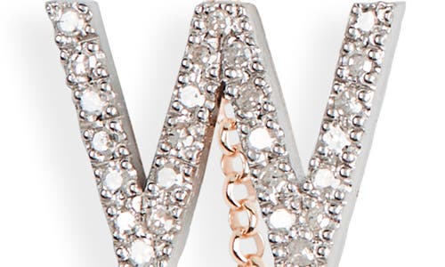 Meshmerise Bezel Diamond Initial Chain Necklace In Rose-w