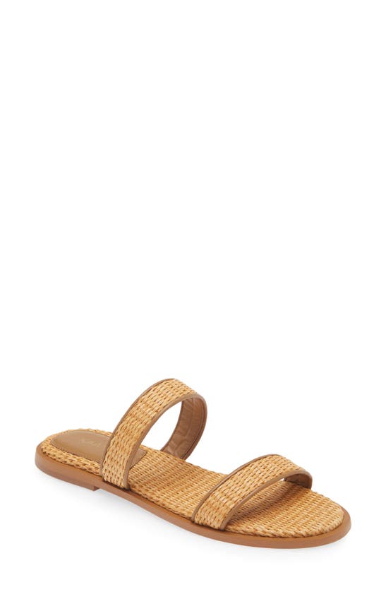 Shop Kaanas Barita Basketweave Slide Sandal In Caramel