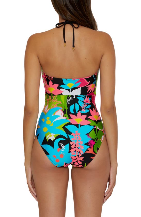 Shop Trina Turk Tiki Bandeau One-piece Swimsuit In Tropical Multi