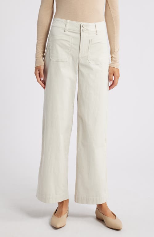 Shop Wit & Wisdom 'ab'solution Patch Pocket High Waist Wide Leg Corduroy Pants In Pale Stone