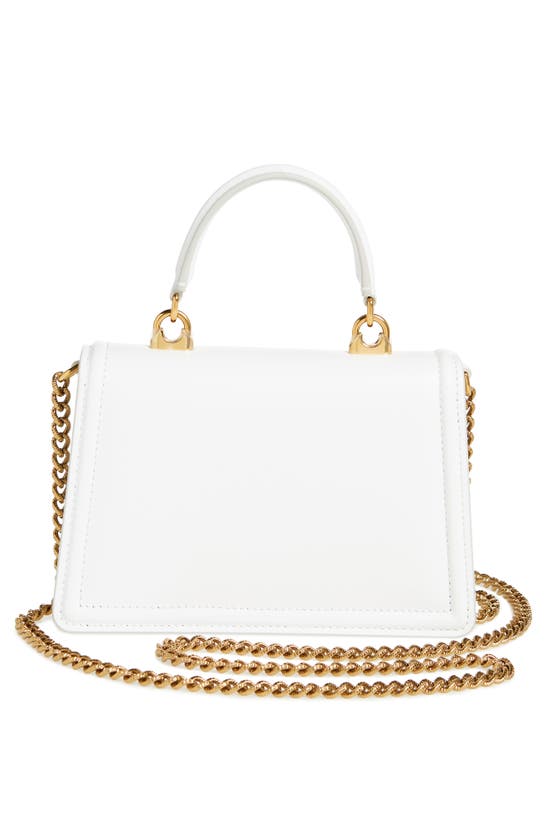 Shop Dolce & Gabbana Mini Devotion Leather Top Handle Bag In Optical White