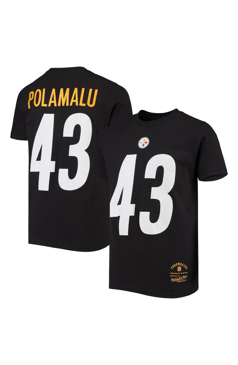 Mitchell & Ness Youth Mitchell & Ness Troy Polamalu Black Pittsburgh  Steelers Retired Retro Player Name & Number T-Shirt | Nordstrom
