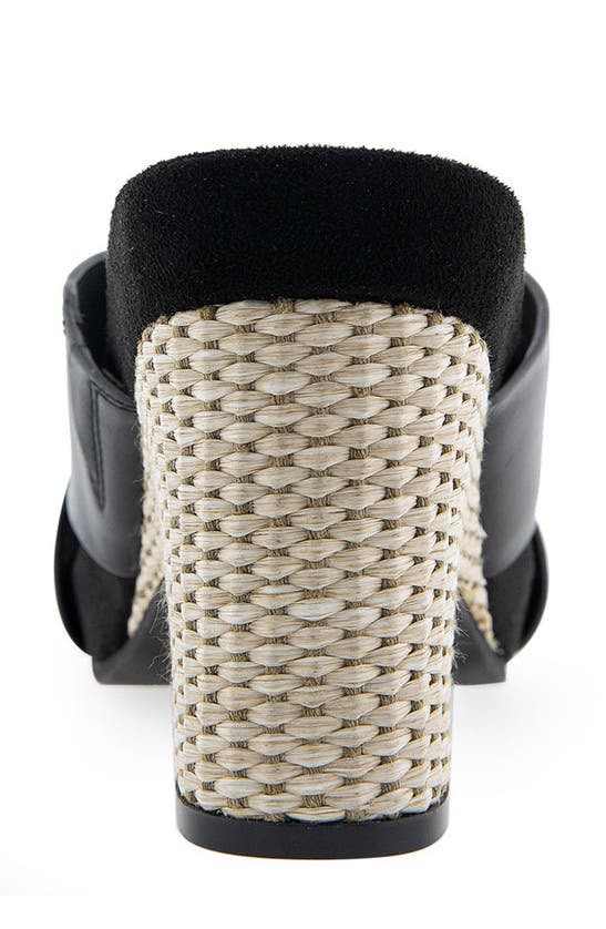Shop Aerosoles Madina Woven Heel Sandal In Black Leather