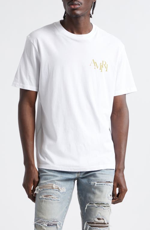 AMIRI Champagne Cotton Graphic T-Shirt in White at Nordstrom, Size Large