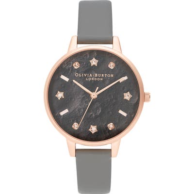 Olivia Burton Celestial Faux Leather Strap Watch,