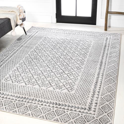 Jonathan Y Athens Modern Geometric Boho Area Rug In Gray/cream