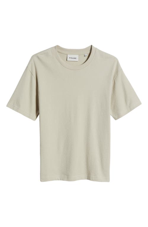 Frame Double Fold Cotton Crew Neck T-shirt In Off White