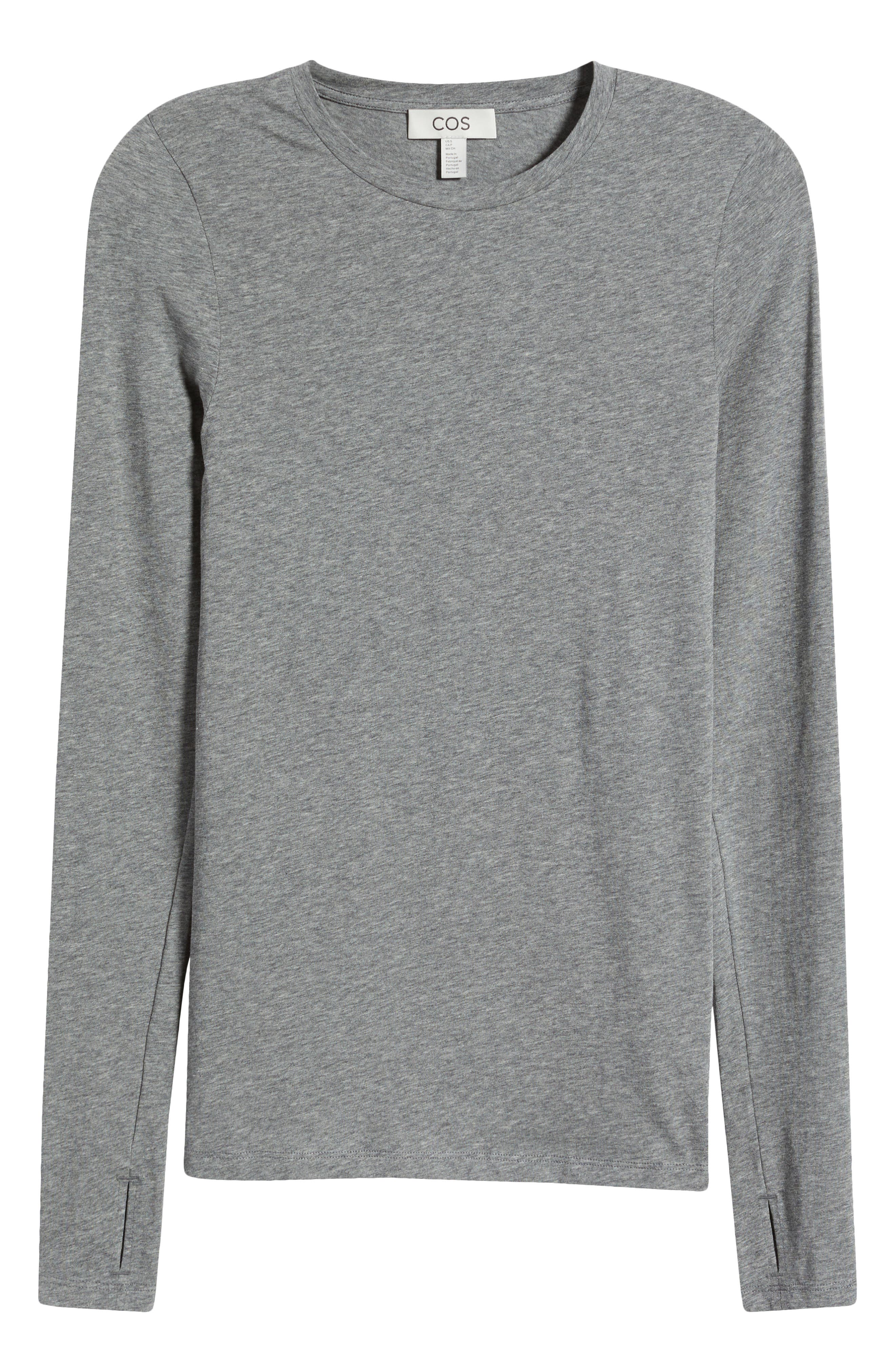 COS Slim Fit Long Sleeve Stretch Cotton Top Nordstrom