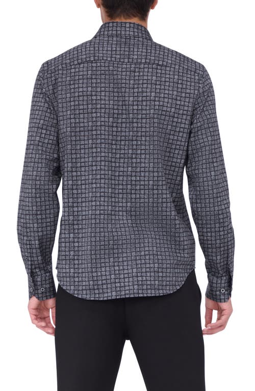 Shop Bugatchi James Ooohcotton® Checker Button-up Shirt In Black