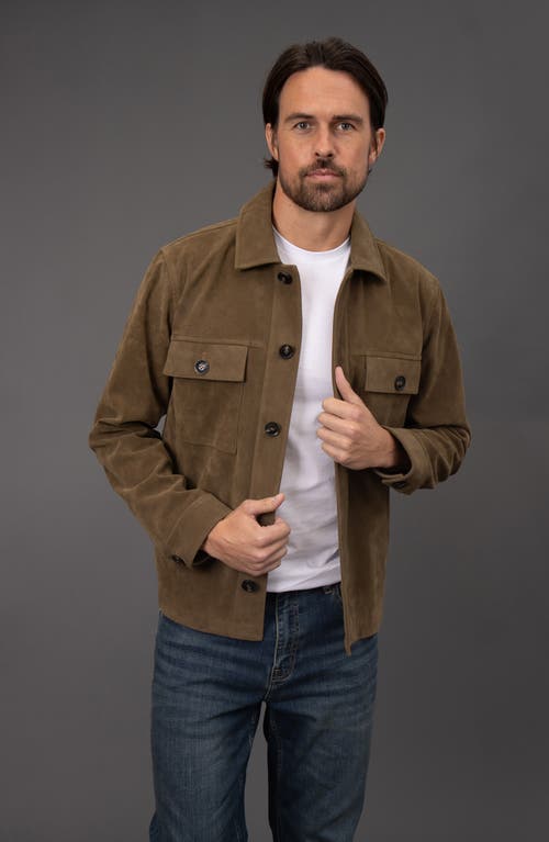 Shop Bagatelle Faux Nubuck Trucker Jacket In Olive