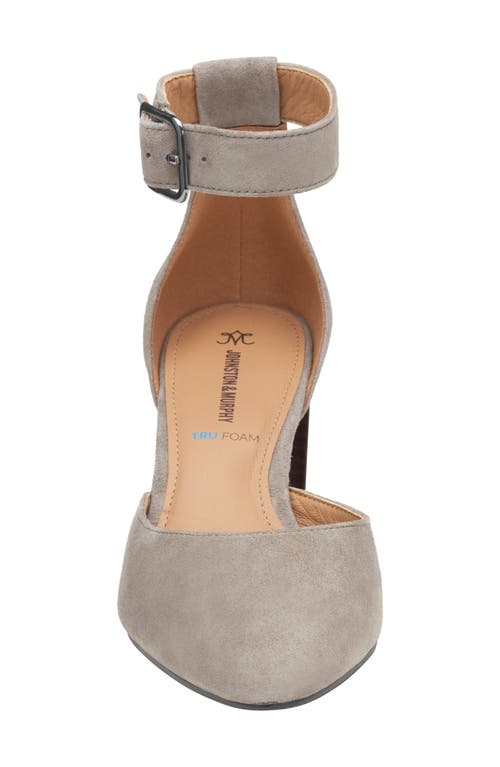 Shop Johnston & Murphy Vicki Ankle Strap Pump In Taupe Suede