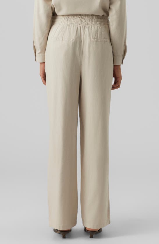 Shop Vero Moda Jesmilo High Waist Wide Leg Pants In Silver Lining