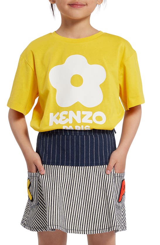 Shop Kenzo Kids' Sailor Stripe Denim Skirt In Navy
