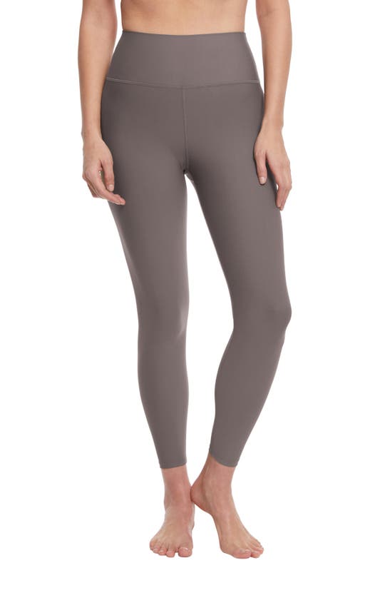 Sage Collective Folded Edge Waistband 7/8 Leggings In Cognac