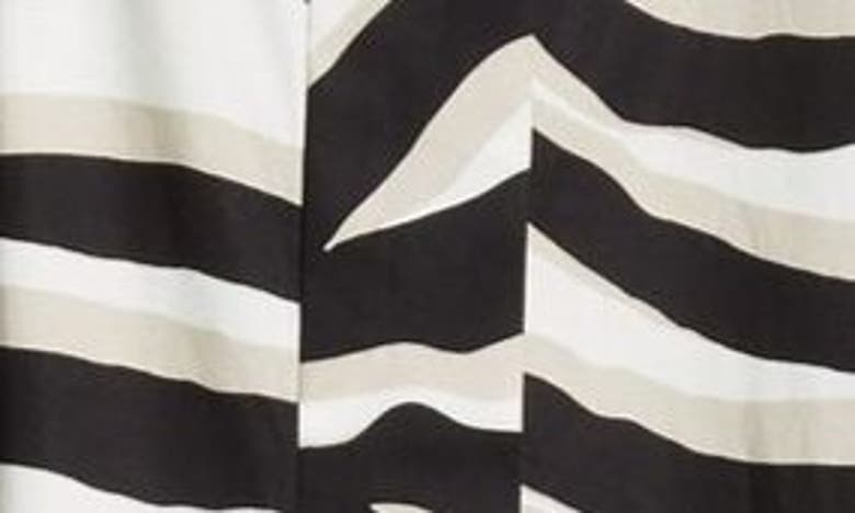 Shop Max Mara Studio Nichols Abstract Stripe Cotton Midi Skirt In White Black