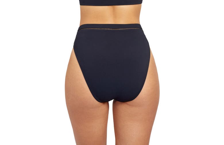 Free Sport By Gottex Champion Solid High Waist Swim Bottom In Black