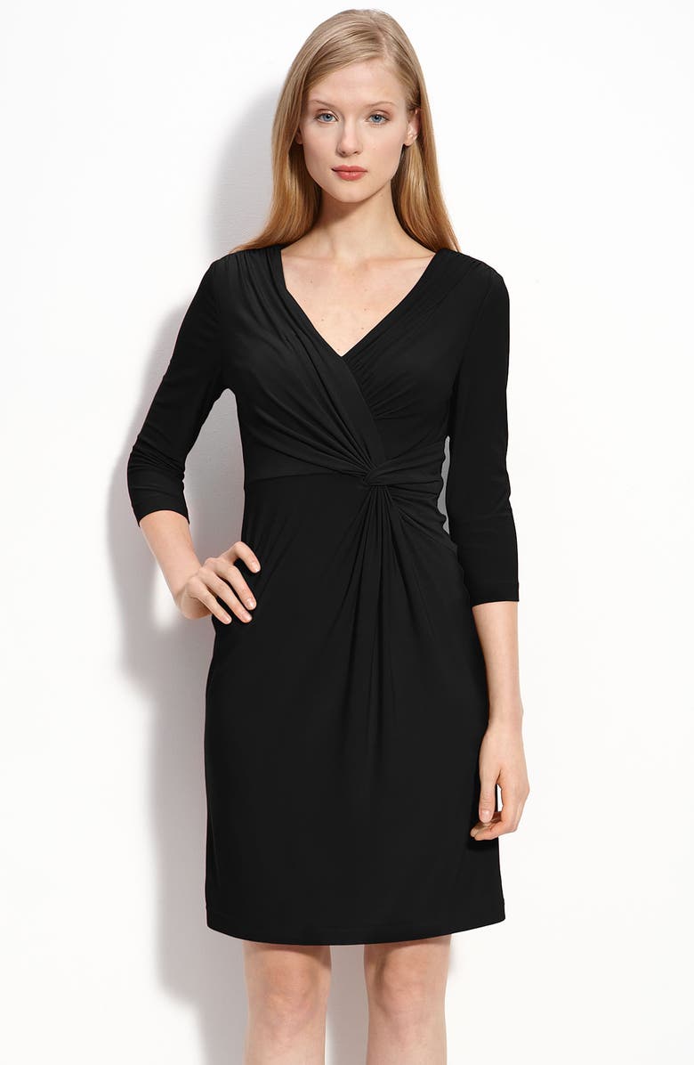 Adrianna Papell Knot Front Draped Jersey Dress | Nordstrom