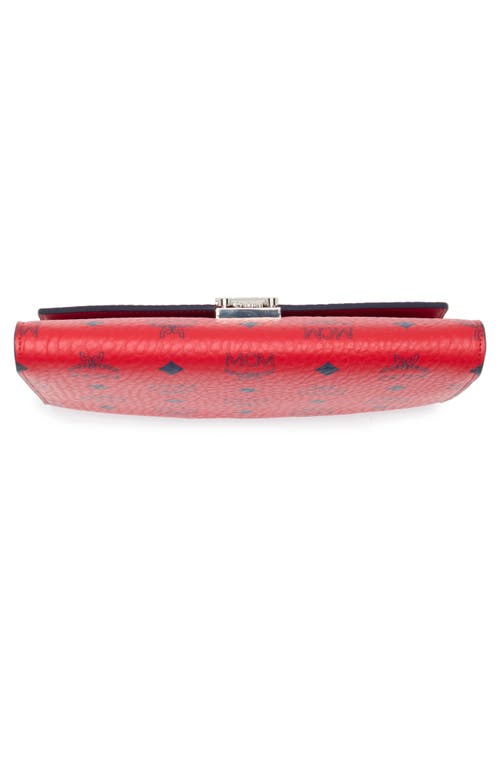 Mcm Tracy Visetos Wallet On A Chain In Candy Red