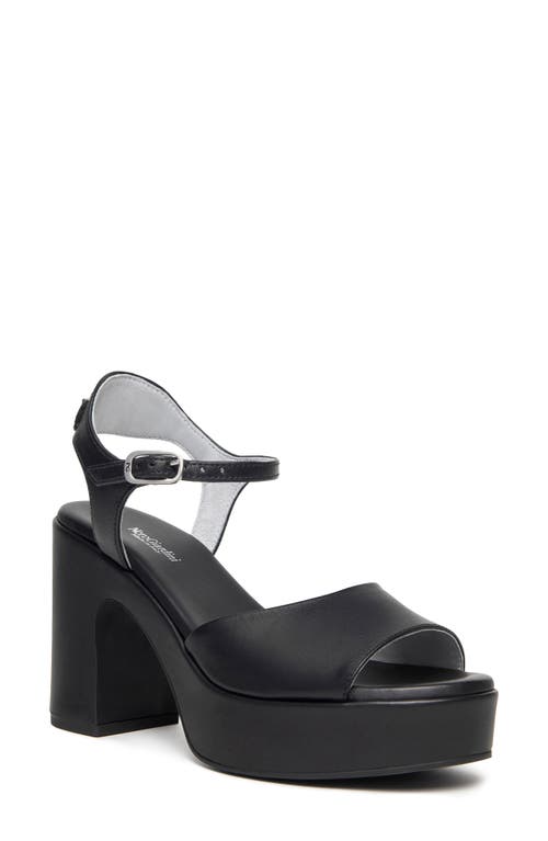 Ankle Strap Platform Sandal in Black