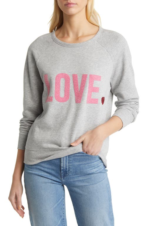caslon(r) Love Embellished Graphic Sweatshirt in Grey Heather Love