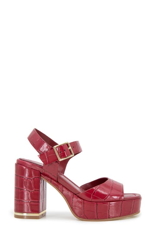 Kenneth Cole Darla Ankle Strap Platform Sandal In Rio Red Croco
