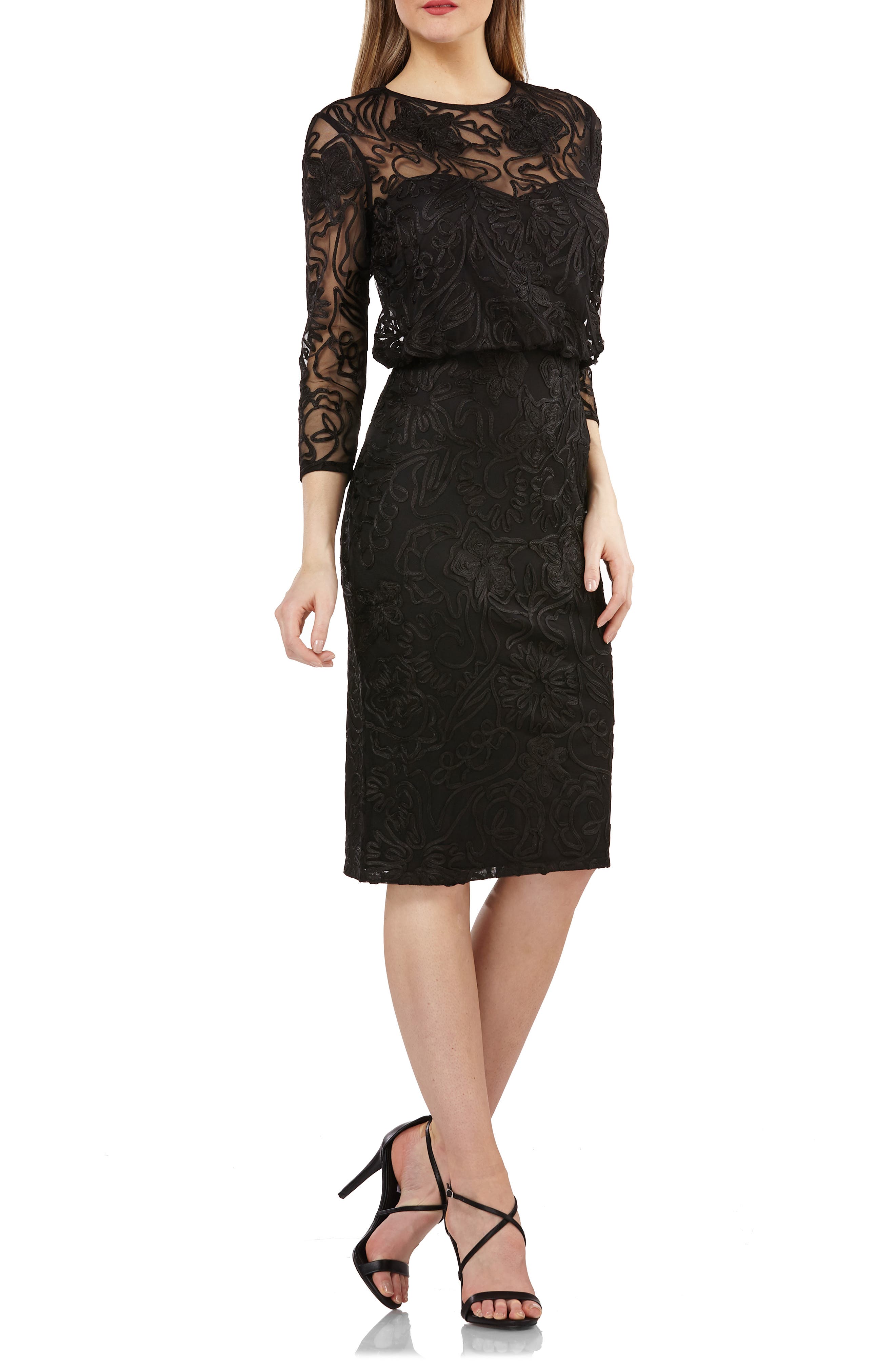 js collections blouson soutache sheath dress