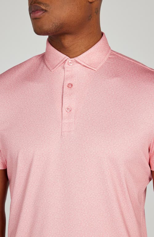 Shop Redvanly Kimbell Floral Performance Golf Polo In Peony