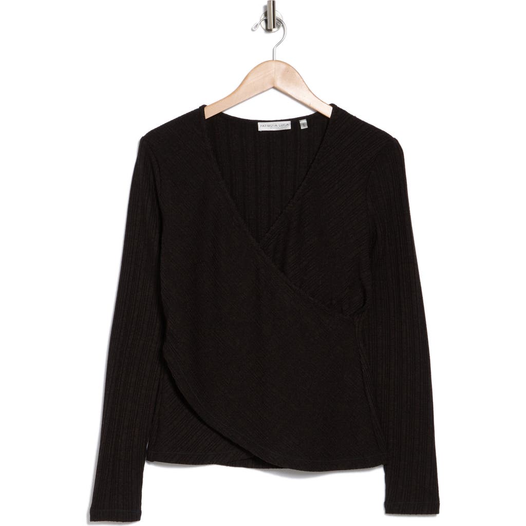 Patrizia Luca Crossover Knit Top In Black