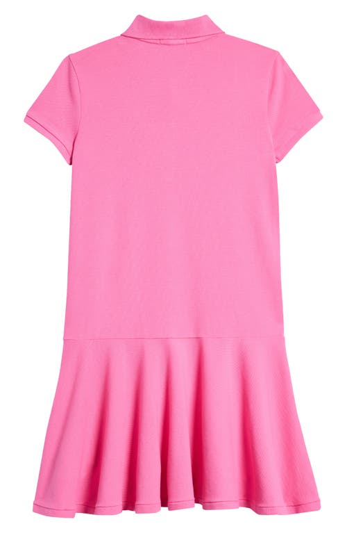 Shop Polo Ralph Lauren Kids' Stretch Cotton Mesh Polo Dress In Baja Pink