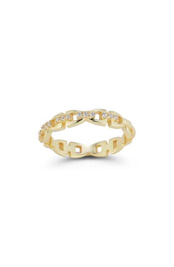 Glaze Jewelry Cubic Zirconia Link Ring In Gold