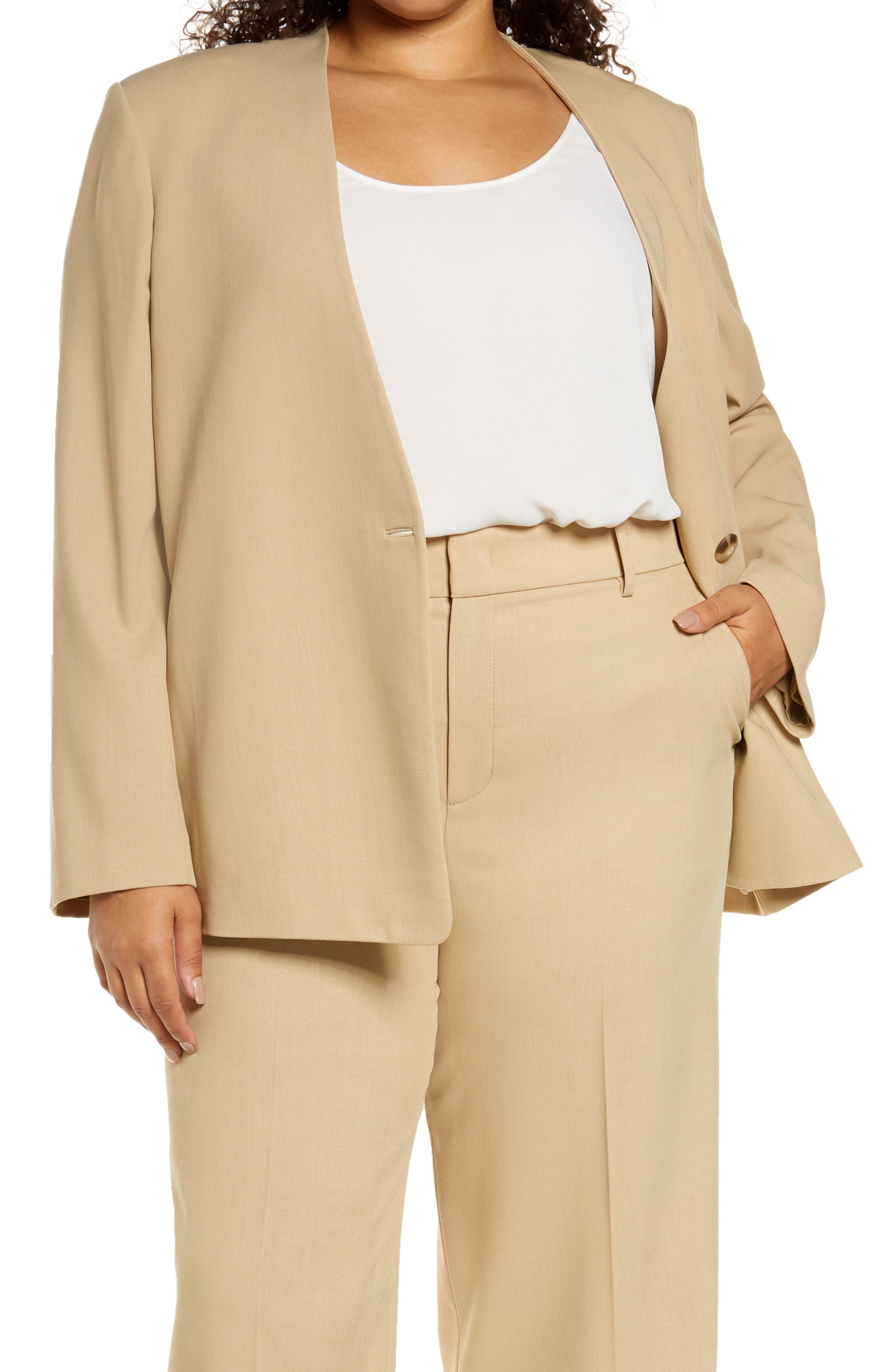Plus size beige jacket Clearance