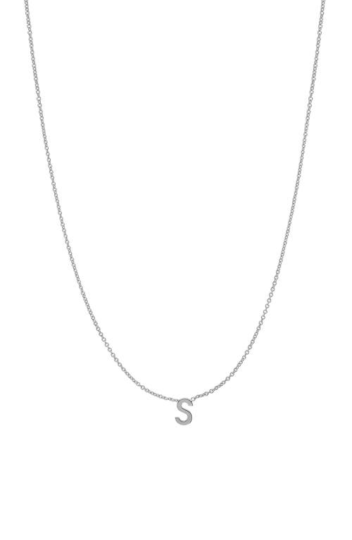 Initial Pendant Necklace in 14K White Gold-S