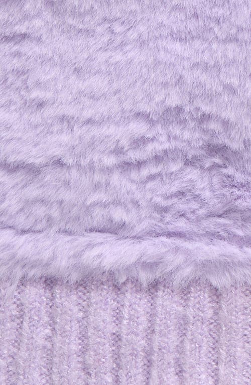 Shop Nordstrom Kids' Faux Fur Knit Fingerless Gloves In Purple Petal